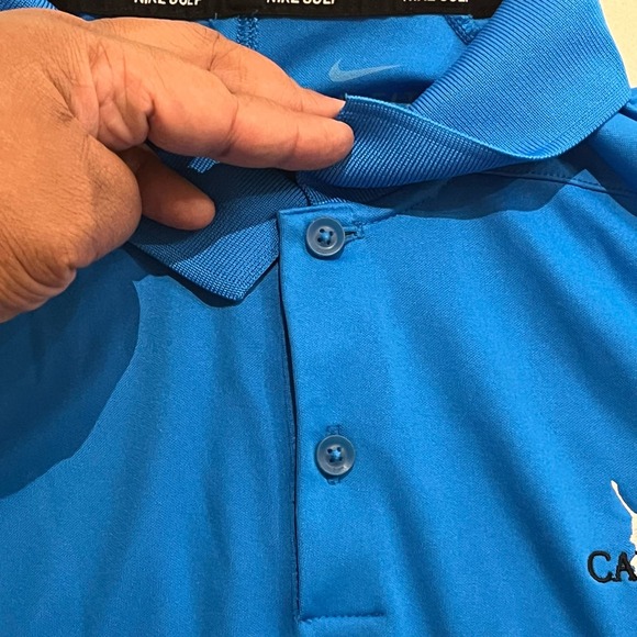 Nike Golf Men’s Large‎ Polo Short Sleeve Dri Fit Light Blue Button Up - Picture 8 of 10